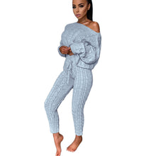 Load image into Gallery viewer, Autumn Winter Women Knitted Tracksuit Two Piece Set Women
