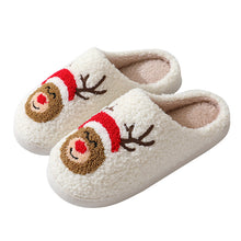 Load image into Gallery viewer, Christmas Home Slippers Cute Cartoon Santa Claus Cotton Slippers For Women And Men Couples Winter Warm Furry Shoes
